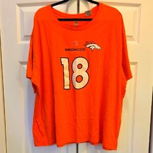 Majestic Orange Broncos T-Shirt - Manning 18 - Size 4X